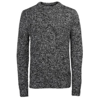 Jack & Jones Herren Strickpullover jorLAWTON in Schwarz-Wei� aus Wollmischgewebe