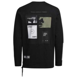 JACK & JONES Herren Pullover jcoDISSOLVE Sweat mit Tunnelzug im Saum und Print