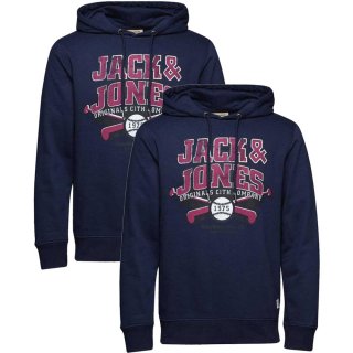 Jack & Jones Kapuzenpullover Herren Blau 2er Pack - core-mode.de