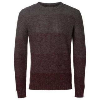 Stylischer Rundhalspullover shxMULE von Selected Homme mit grau - rote Musterung