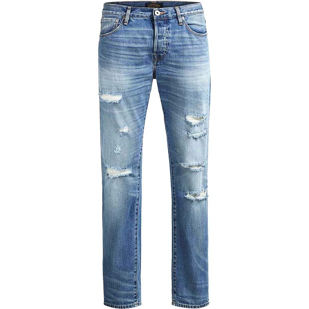 Jack Jones Herren Jeans Jjimike 700 In Stonewashed Mit Ripped Effekten