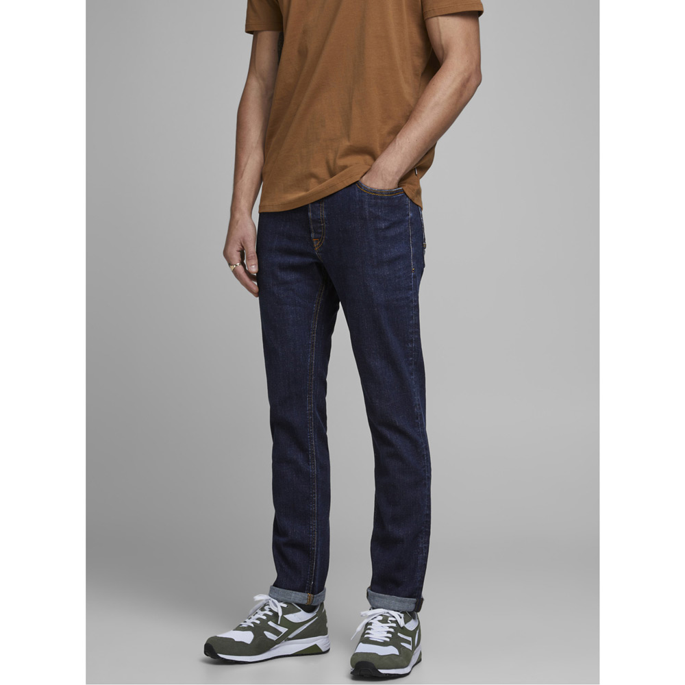 Jack & Jones Herren Jeans Jjitim Jjicon AM 603 Dunkelblau Slim Straight 
