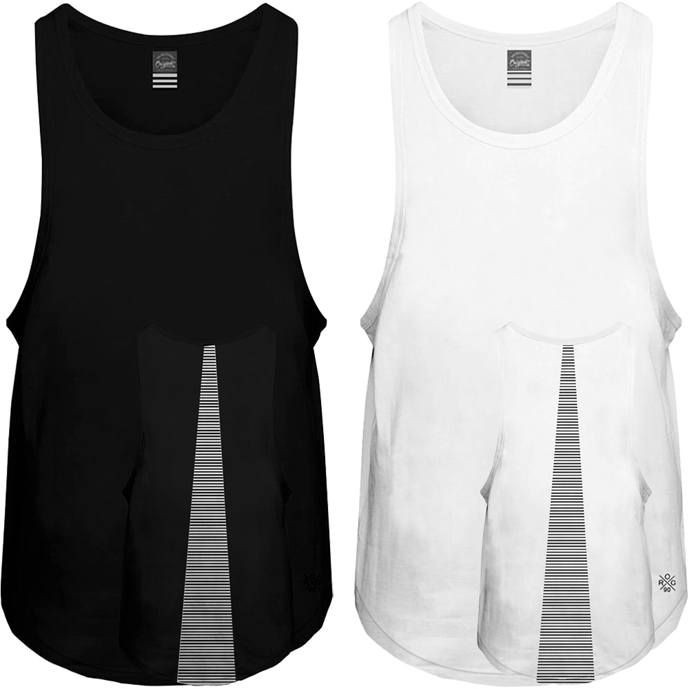 Jack Jones Herren Tank Top Jorsight Schwarz Weiss Rundhals Regular Fit