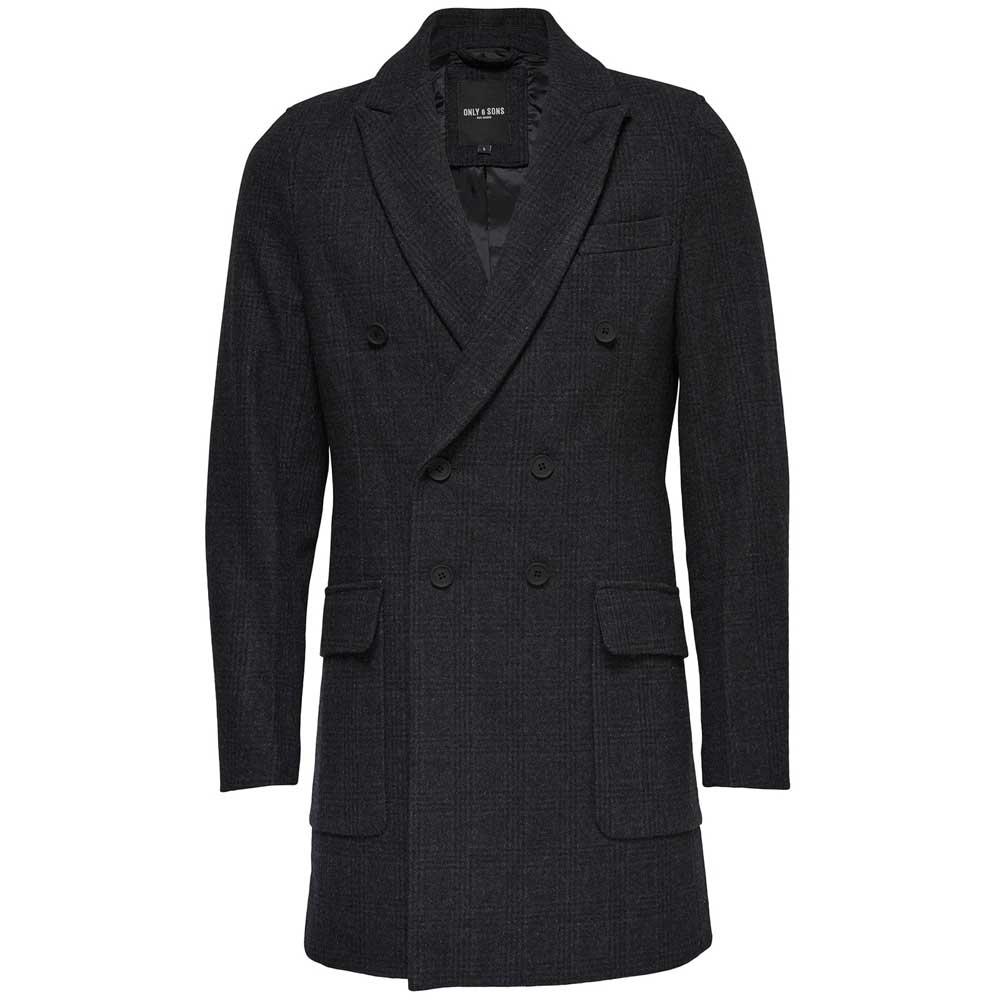 Herren Wollmantel Schwarz Slim Fit Wintermantel Für Herren