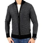 Antony Morato Herren Strickpullover Strickjacke Cardigan Kollektion 1 Modell 4 Schwarz/Grau