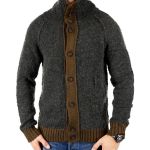 Antony Morato Herren Strickpullover Strickjacke Cardigan Kollektion 1 Modell 6 Dunkelgrau/Gold