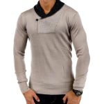 Antony Morato Herren Strickpullover Langarmshirt Kollektion 15 Modell 5 Wei�/Schwarz