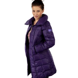Relish Damen Steppmantel Wintermantel dicker Mantel gepolsterter Kragen Lila