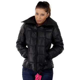 Relish Damen Steppjacke Winterjacke dicke Jacke gepolsterter Kragen Modell 1 Schwarz