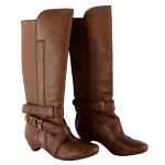 Miss Sixty Damen Stiefel Boots Penny Hellbraun mit geradem Schaft Leder Hellbraun
