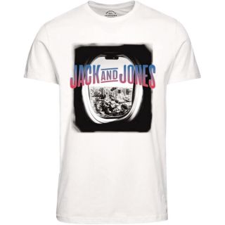 JACK & JONES Herren T-Shirt MIX Sommer Rundhals Kurzarm Print Slim Fit Jorbuiltcity Cremewei�