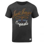 JACK & JONES Herren T-Shirt Jornew Quay Sommer Baumwolle Rundhals Tall & Slim Raven