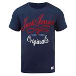 JACK & JONES Herren T-Shirt Jornew Quay Sommer Baumwolle Rundhals Tall & Slim Blau Rot