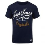 JACK & JONES Herren T-Shirt Jornew Quay Sommer Baumwolle Rundhals Tall & Slim Dunkelblau
