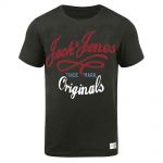 JACK & JONES Herren T-Shirt Jornew Quay Sommer Baumwolle Rundhals Tall & Slim Pirate Black (helles Schwarz)