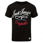 JACK & JONES Herren T-Shirt Jornew Quay Sommer Baumwolle Rundhals Tall & Slim Tap Shoe (dunkles Schwarz)
