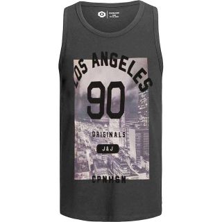 JACK & JONES Herren Tank Top Jorklovn Sommer Baumwolle Rundhals Oversize Fit Grau