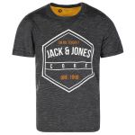 JACK & JONES Herren T-Shirt Jcotruth Sommer Baumwolle Print Rundhals Slim Fit Schwarz