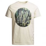 JACK & JONES Herren T-Shirt Jorhello Sommer Baumwolle Print Rundhals Slim Fit Beige