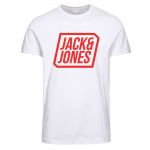 JACK & JONES Herren T-Shirt Jcofriday Sommer Baumwolle Print Rundhals Slim Fit Wei�