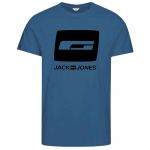 JACK & JONES Herren T-Shirt Jcofriday Sommer Baumwolle Print Rundhals Slim Fit Hellblau