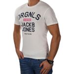 JACK & JONES Herren T-Shirt Jormasked Sommer Baumwolle Rundhals Regular Fit Wei� JACK