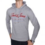 Jack & Jones Herren Kapuzenpullover Jorchilled Sweat Hoodie Hellgrau