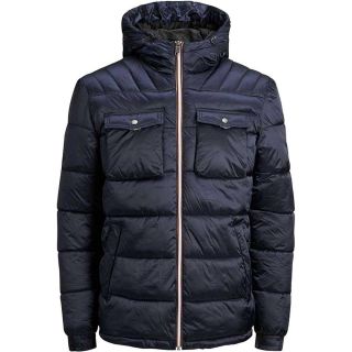 JACK & JONES Daunenjacke Jorgolden Steppjacke Pufferjacke Kapuze Regular Fit Dunkelblau