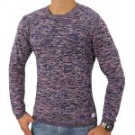 JACK & JONES Herren Strickpullover Glowy Knit Winter Crew Neck Meliert Baumwolle Rot