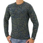 JACK & JONES Herren Strickpullover Glowy Knit Winter Crew Neck Meliert Baumwolle Gr�n