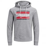 Jack & Jones Herren Kapuzenpullover Jorantwon Hoodie Grau