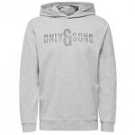 Only & Sons Herren Kapuzenpullover Hoodie Onsruflo Sweat Grau