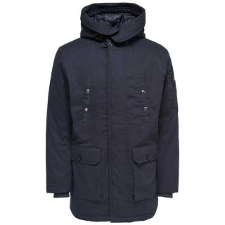 Only & Sons Herren Parka Onspedro Winterjacke Wintermantel Unifarben Casual Dunkelblau