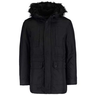 Only & Sons Herren Parka Onseskil Winterjacke Wintermantel Fellbesatz Casual Schwarz