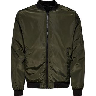 ONLY & SONS Bomberjacke Onscamp leichte Jacke Collegejacke �bergangsjacke Gr�n