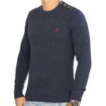 Jack & Jones Strickpullover Jorbutton O-Neck Herren Navyblau