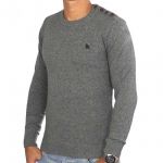 Jack & Jones Strickpullover Jorbutton O-Neck Herren Grau