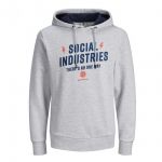 Jack & Jones Herren Kapuzenpullover Jcojames Sweat Hoodie Grau