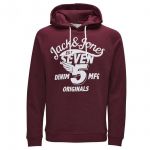 Jack & Jones Herren Kapuzenpullover Hoodie RAFFA Rot