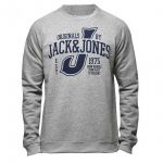 Jack & Jones Herren Kapuzenpullover Hoodie RAFFA Grau Print Blau