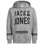 Jack & Jones Kapuzenpullover Jcofuse Sweat Hood Herren Hoodie Hellgrau (Melange)