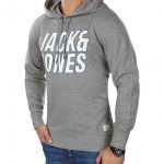Jack & Jones Kapuzenpullover Jcohoused Sweat Hood Herren Hoodie Grau