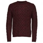 Only & Sons Strickpullover Troheath Cable Knit Crew Neck Herren Rot