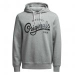 Jack & Jones Herren Kapuzenpullover Hoodie Jorhawl Sweat Hood Grau