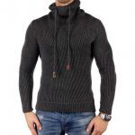 Blackrock Jeel Herren Strickpullover Schalkragen Anthrazit