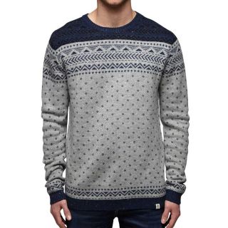 Jack & Jones Herren Strickpullover Jorsamir Winter Cardigan Fair-Isle-Muster Hellgrau (Melange)