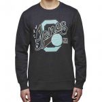 JACK & JONES Herren Sweatshirt & Kapuzenpullover Jorhome Sweat Print Regular Fit Dark Grey Melange