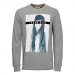Jack & Jones Herren Pullover Jorlady Sweatshirt Hellgrau