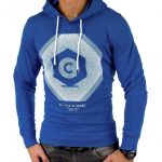 Jack & Jones Herren Kapuzenpullover Hoodie Jcodavy Blau mit Kapuze