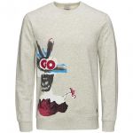 Jack & Jones Pullover Jorcirkle Sweatshirt Herren Hellgrau